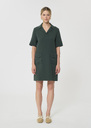 Rock Dress dark green in fluid crepe Mimosa, Vert anglais TARA JARMON