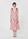 Raquelina dress red checkered cotton Cerise TARA JARMON