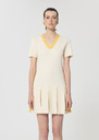 Ricca dress ecru in technical mesh Off-white, Pomme TARA JARMON