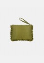 Sabrina clutch green duchess satin Anis, Horizon, Mimosa TARA JARMON