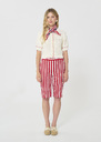Sasha Shorts red striped linen and cotton Cerise, Mimosa TARA JARMON