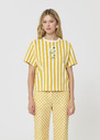 Tarastripe T-shirt yellow striped jersey Mimosa TARA JARMON