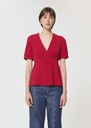 Top Tessa red in fluid crepe Cerise TARA JARMON