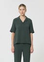 Top Tony dark green in fluid crepe Mimosa, Vert anglais TARA JARMON