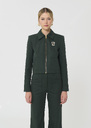 Vasco jacket dark green cotton gabardine Vert anglais TARA JARMON