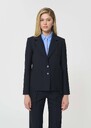 Valy Jacket midnight blue powder-grain canvas Night, Off-white TARA JARMON