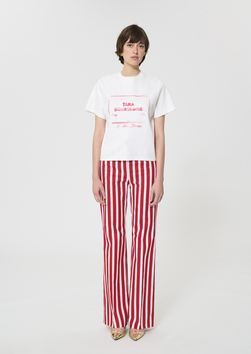 Tarabow T-shirt white printed cotton White TARA JARMON
