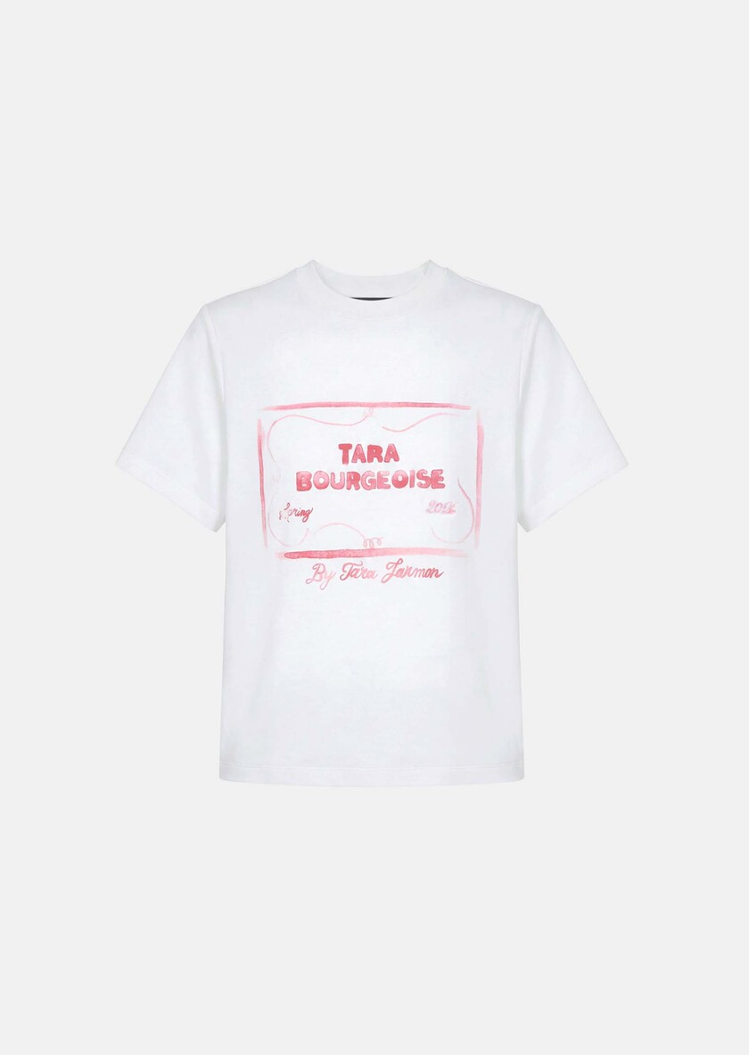 Tarabow T-shirt white printed cotton White TARA JARMON