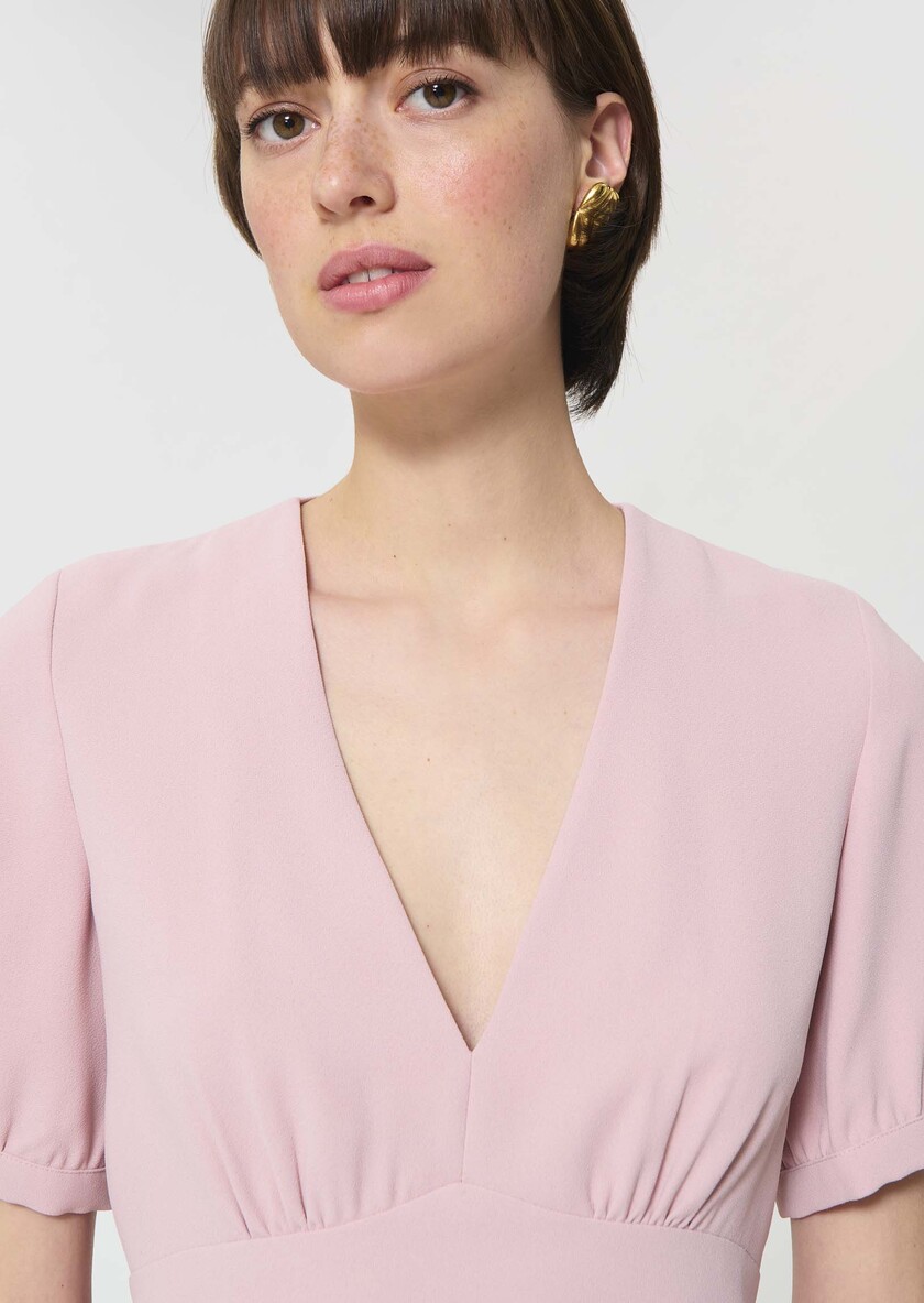 Top Tessa pale pink in fluid crepe Blush TARA JARMON