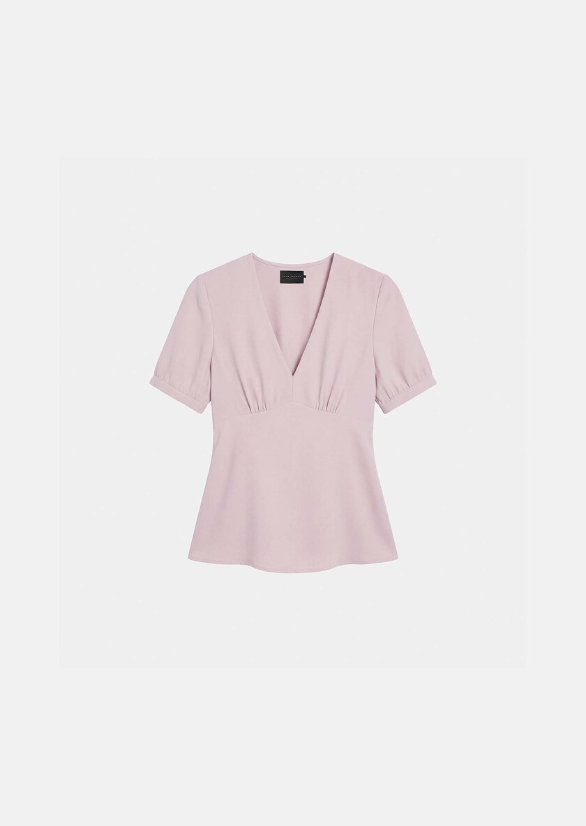 Top Tessa pale pink in fluid crepe Blush TARA JARMON