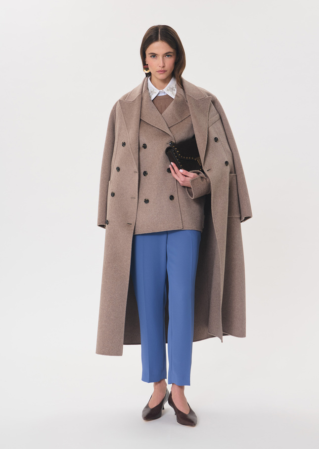 Marlo Coat Hazelnut double-breasted with a tailored collar Nut brown TARA JARMON