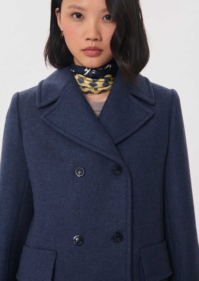 Mylène Coat Double-breasted blue with patch pockets Denim TARA JARMON