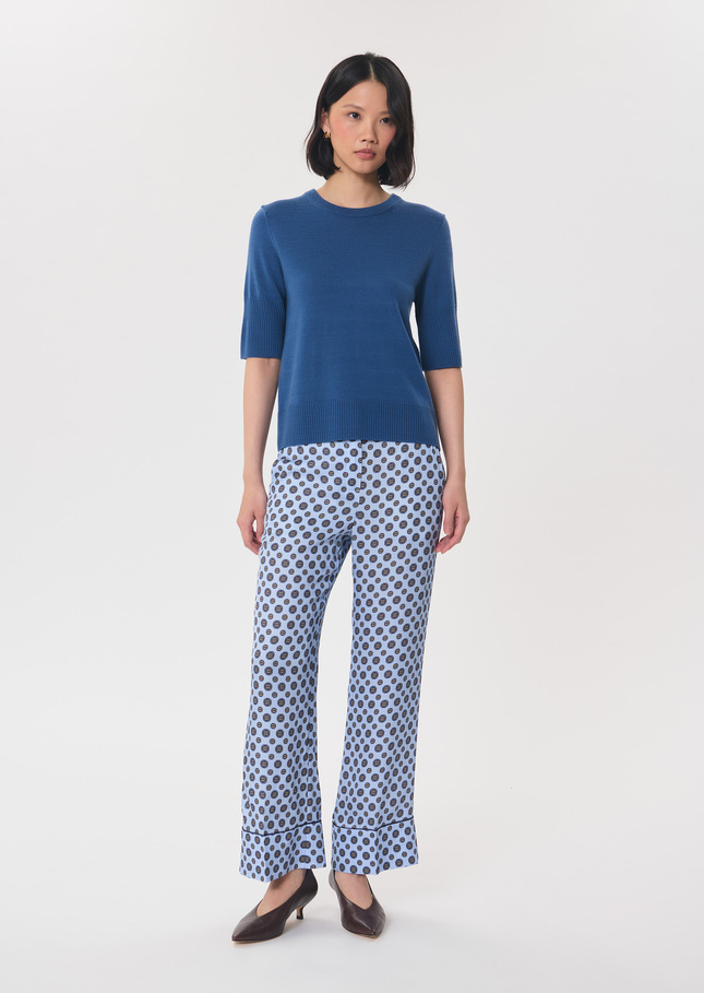 Paoline sweater blue short-sleeved Denim TARA JARMON