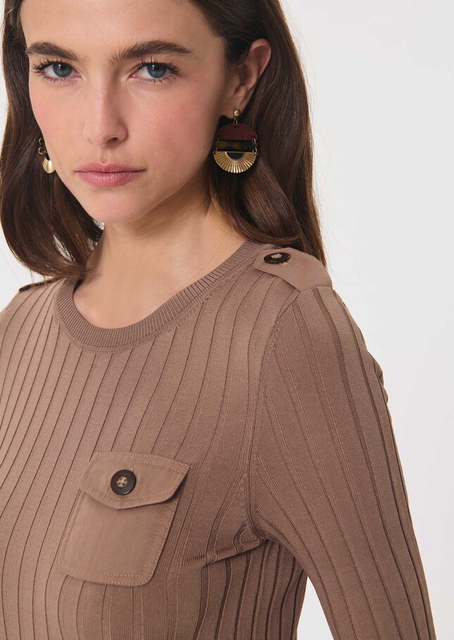 Prisca sweater caramel pockets Caramel TARA JARMON