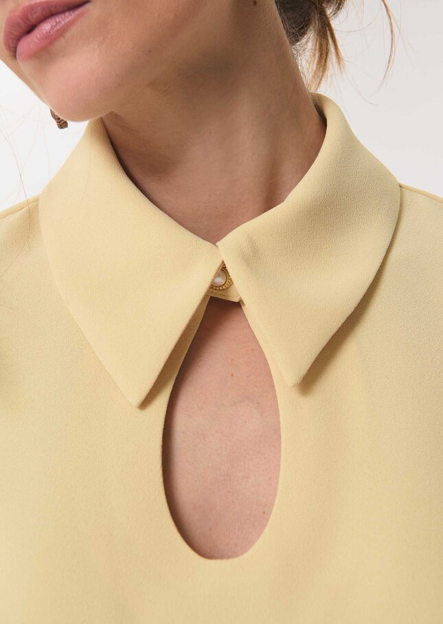 Top Thimotée vanilla with a teardrop neck Vanilla TARA JARMON