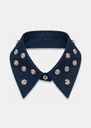 Antoinette detachable collar navy blue embroidered Night TARA JARMON