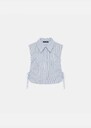 Alex Chest Protector blue striped shirt collar Blue TARA JARMON