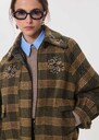 Bonnie Jacket short embroidered checkered pattern Khaki TARA JARMON