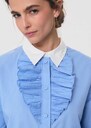 Clovis Shirt sky blue with a ruffled bib Blue TARA JARMON