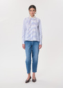 Carmen shirt sky blue and white striped White TARA JARMON