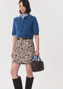 Genny Vest with contrasting collar Denim, Nut brown TARA JARMON