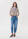 Genny Vest with contrasting collar Denim, Nut brown TARA JARMON