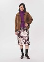 Jacob skirt fig-shaped pencil with beige floral print Fig, Grey TARA JARMON