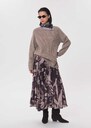 Johanna skirt midi flared fig-colored dress in flowing satin Fig TARA JARMON