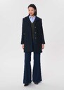 Morgane's Coat Double-breasted navy blue shirt with patch pockets Night TARA JARMON
