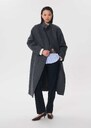 Michael Coat long grey with asymmetrical closure Gray grey, Khaki TARA JARMON