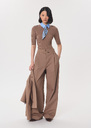 Polly sweater caramel ribbed short-sleeved Caramel TARA JARMON