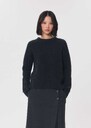 Fleece Sweater heather grey with a twisted turtleneck Gray grey, Night TARA JARMON