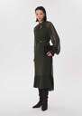 Romana dress long khaki dress with tie collar Khaki, Mûre TARA JARMON