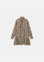 Raffaelys dress short caramel and ecru checkered pattern Off-white TARA JARMON