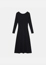 Roselene Knit Dress black flared mid-length dress with long sleeves Black, Khaki TARA JARMON