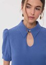 Top Thimotée drop-neck denim Denim, Vanilla TARA JARMON