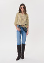 Top Tomaso printed with a lavallière collar Off-white, Vanilla TARA JARMON