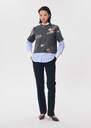 Top Thelma short anthracite dress with floral embroidery Caramel, Grey TARA JARMON