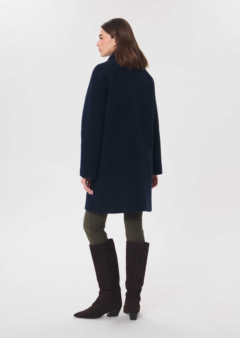 Maryline coat navy blue with patch pockets Night TARA JARMON