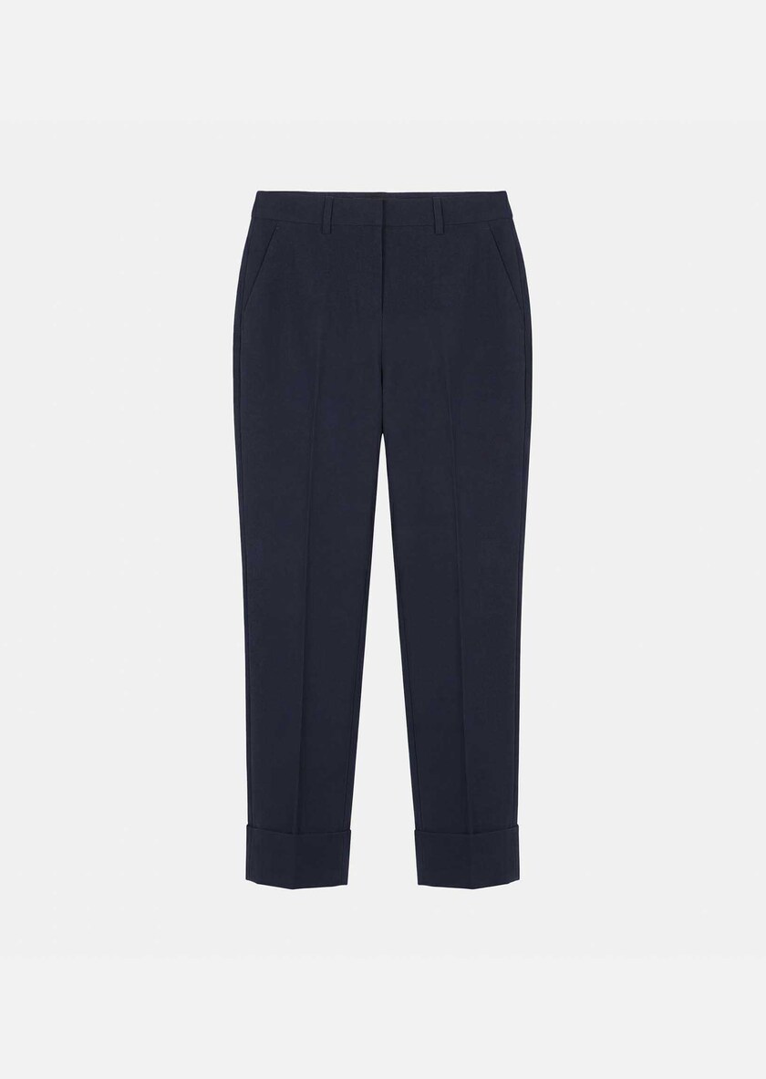 Philippa trousers navy blue right with lapel Night TARA JARMON