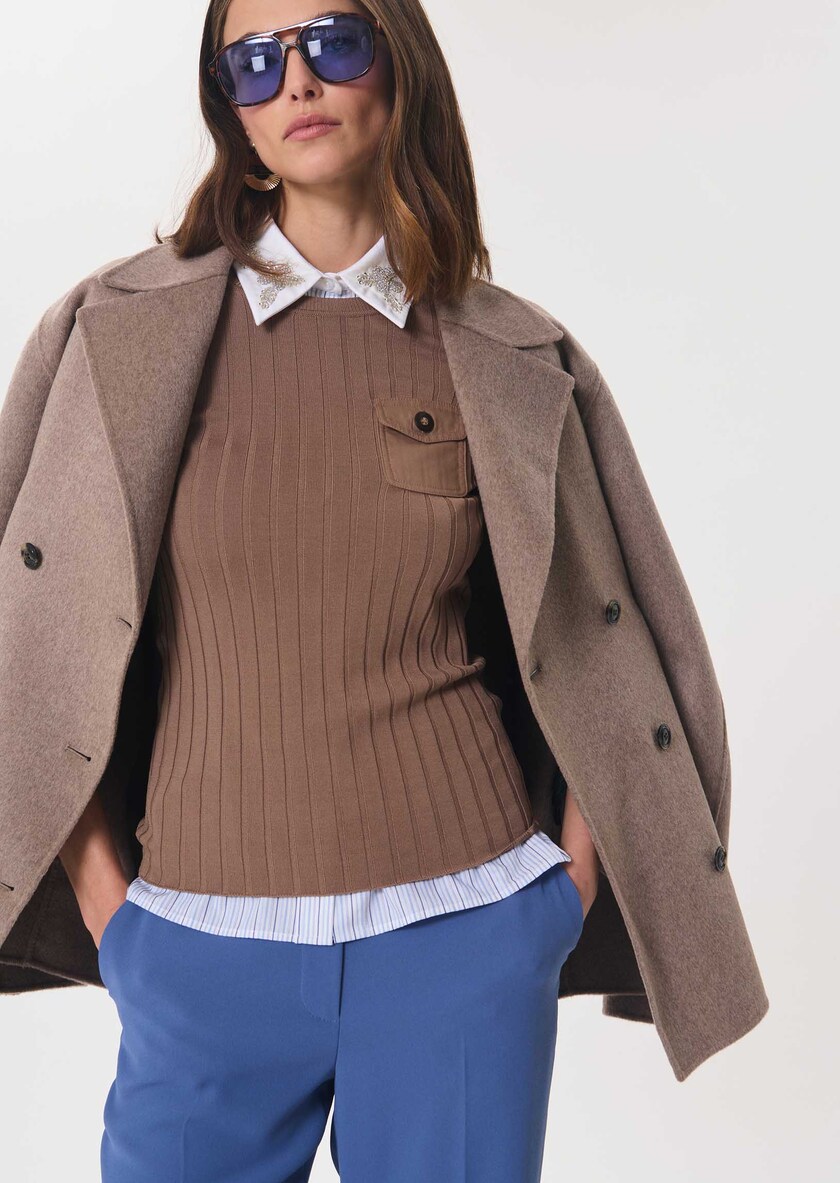 Prisca sweater caramel pockets Caramel TARA JARMON