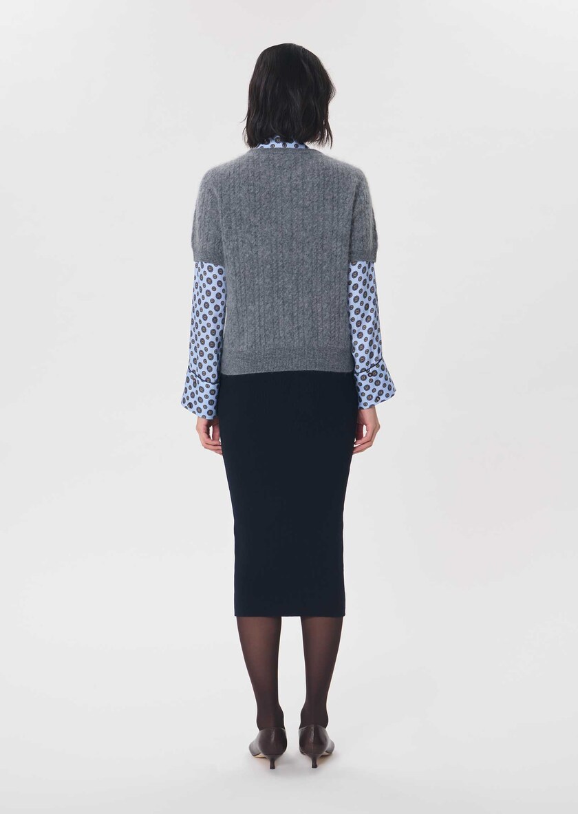 Pamela Sweater heather grey short-sleeved Gray grey TARA JARMON