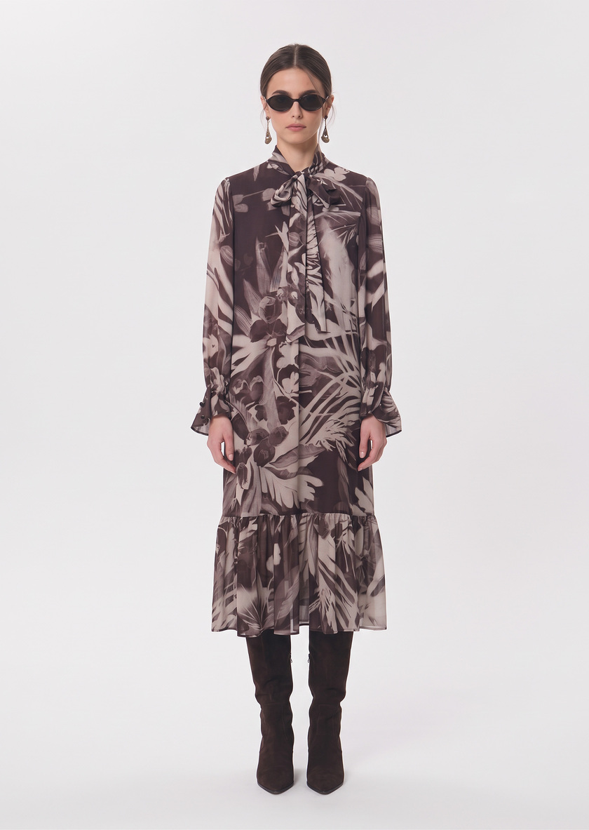Rhita dress printed with ruffles Fig TARA JARMON