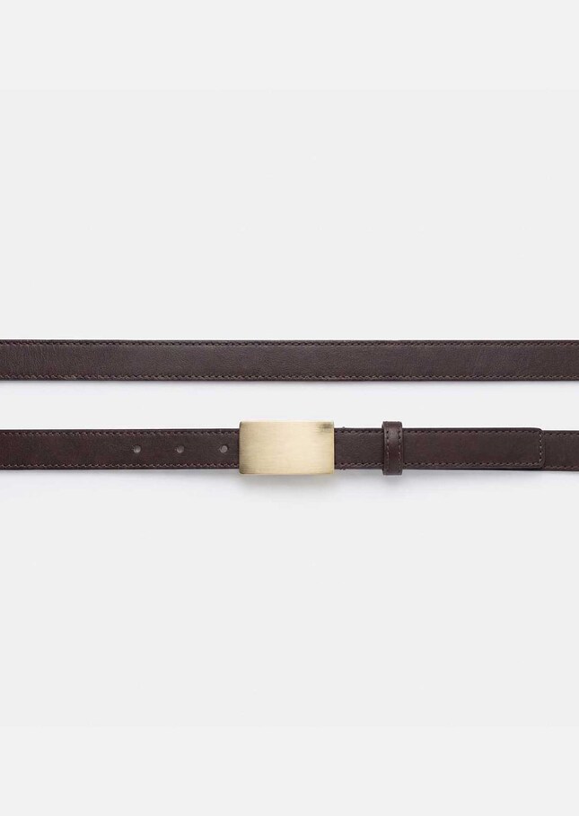Lison Belt thin brown rectangular loop Tonka TARA JARMON