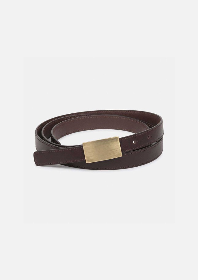 Lison Belt thin brown rectangular loop Tonka TARA JARMON