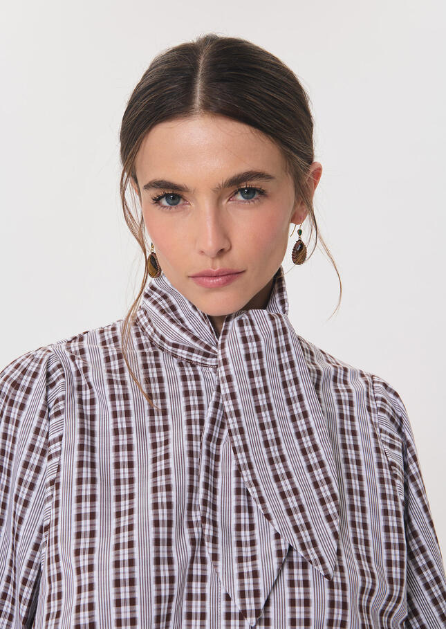 Calyce Shirt Tonka checkered lavallière Tonka TARA JARMON
