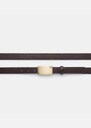Lison Belt thin brown rectangular loop Fig, Tonka TARA JARMON