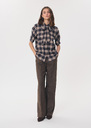Carla shirt tonka and beige checkered lavallière Tonka TARA JARMON