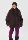 Molly Coat faux fur with integrated scarf Off-white, Tonka TARA JARMON