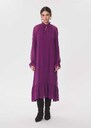 Romana dress long, blackberry-colored dress with a ruffled belt Khaki, Mûre TARA JARMON